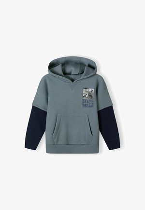 DOUBLE LAYER SLEEVE - Pulover s kapuco - blue