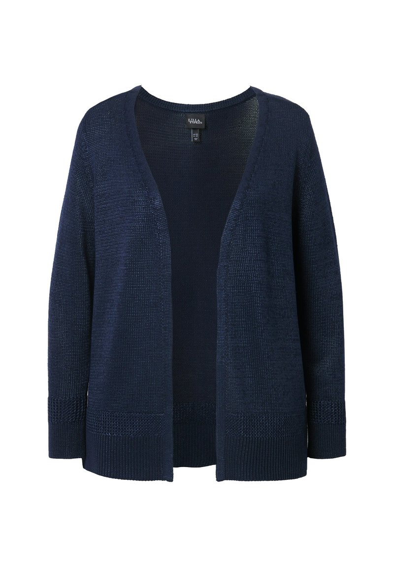 Ulla Popken OPEN SHAPE LONG SLEEVE SHIMMER Strickjacke marine