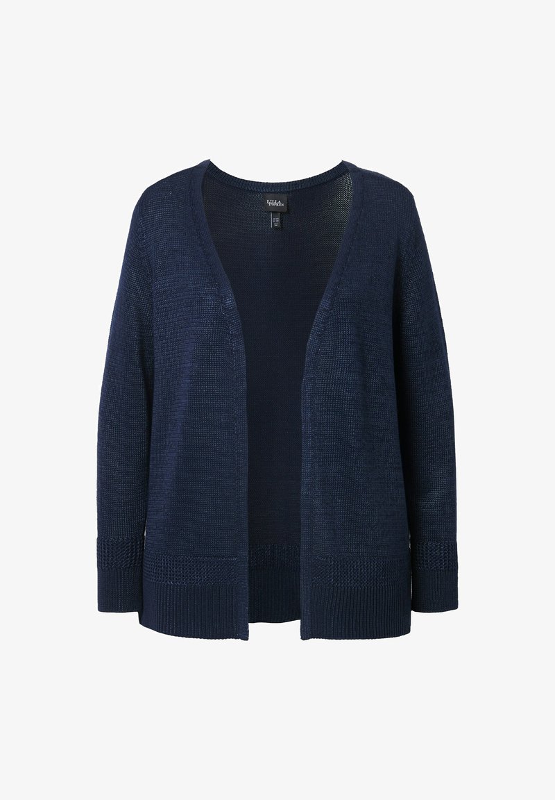 Ulla Popken OPEN SHAPE LONG SLEEVE SHIMMER Strickjacke marine