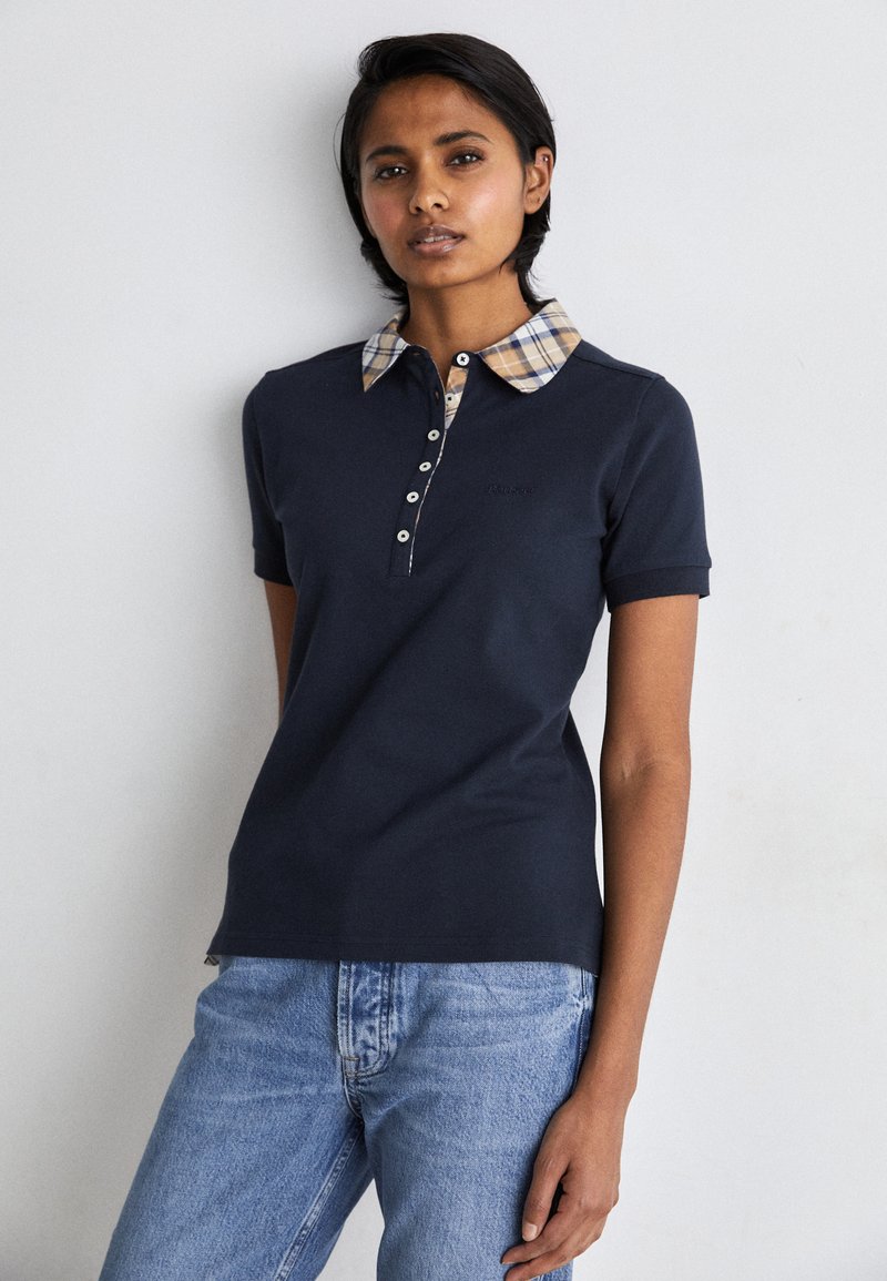 Balfour Modern Tartan Crest Birdseye Mesh Polo Shirt