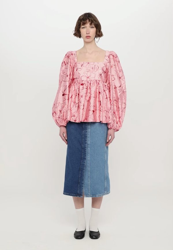 SQUARE NECK LONG SLEEVE  - Blouse - foil foliage3