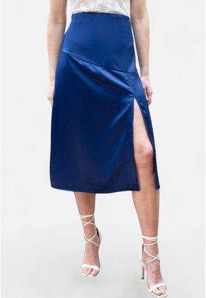 MIDI WITH SIDE SPLIT - Gonna a campana - midnight blue