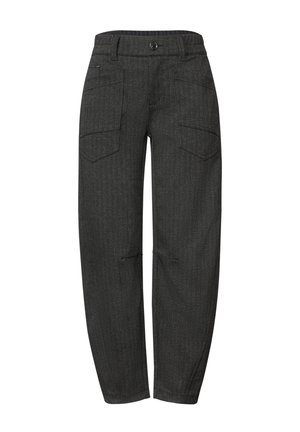 Street One, HIGH WAIST BARREL LEG HOSE MIT ELASTIKBUND - Pantalon classique - black