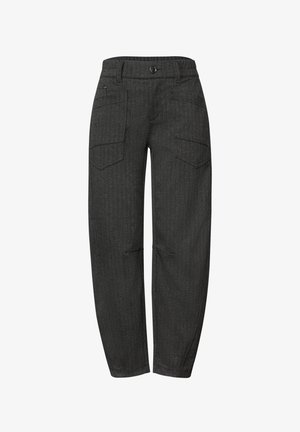 Street One, HIGH WAIST BARREL LEG HOSE MIT ELASTIKBUND - Stoffhose - black