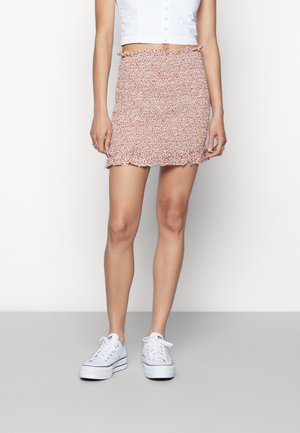 SKIRT WITH RUFFLE HEM - Minissaia - red/pink