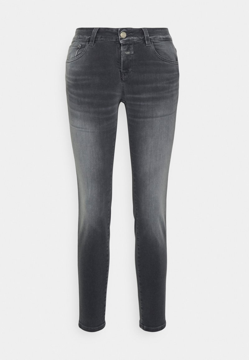 Slim-fit svarta denimjeans med en blekt finish, med fem fickor, knappstängning och subtila sömsdetaljer.