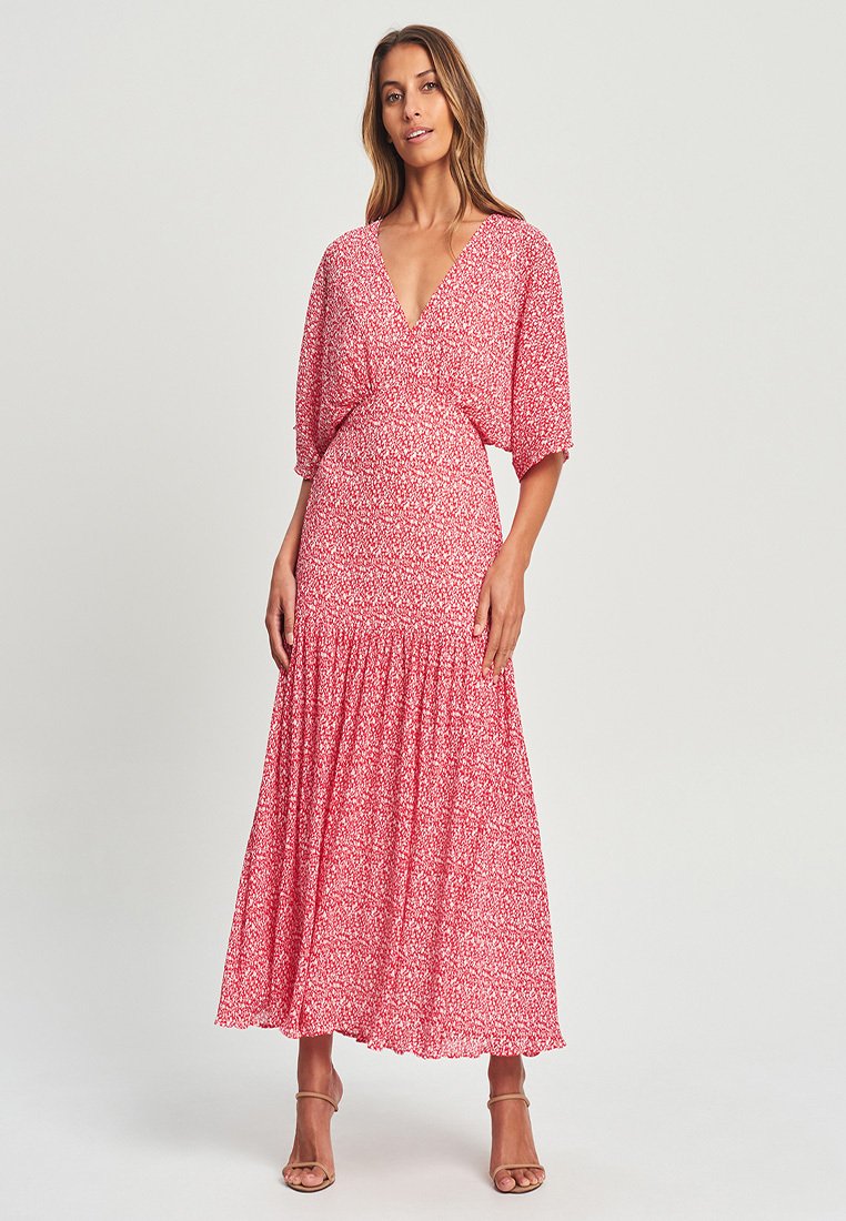 TUSSAH ORIANI MIDI Maxi dress plisse floral red/red Zalando.de