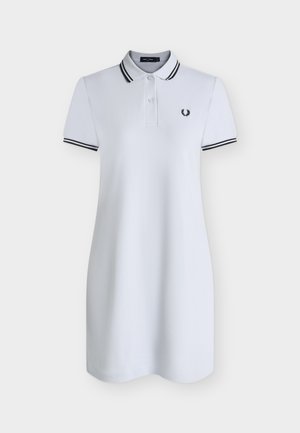 Fred Perry, THE TWIN TIPPED DRESS - T-Shirt-Kleid - dusky blue/black/black