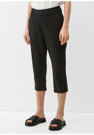 s.Oliver CAPRI DOPPELTEN GÜRTELSCHLAUFEN - Shorts - schwarz