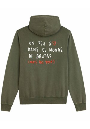 Mira Paris BRUTE BACK EMBROIDERY UNISEX VINTAGE OVERSIZED   - Kapuzenpullover - dark green