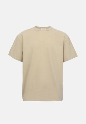 YOURTURN, WASHED HEAVYWEIGHT UNISEX - Osnovna majica kratkih rukava - beige