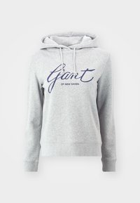 SCRIPT HOODIE - Sweatshirt - light grey melange