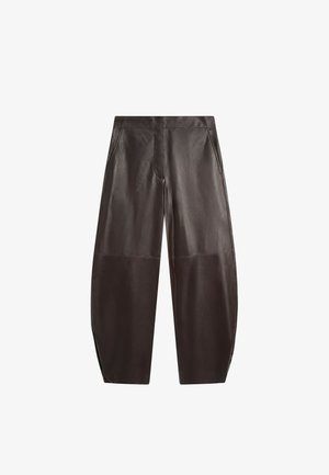 Massimo Dutti, Lederhose - dark brown