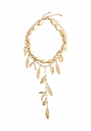 Next, 2 LAYER FEATHER LONG Y NECKLACE . - Necklace - gold-coloured