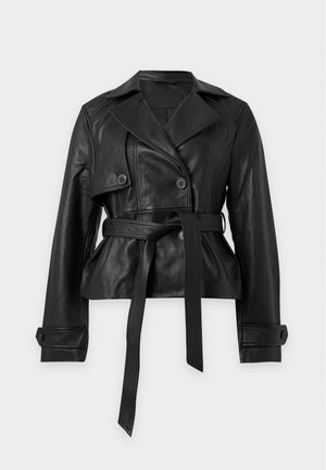 AllSaints, CROPPED OKENA - Veste en cuir - black