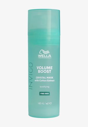 Wella Professionals Invigo Volume Boost Crystal Mask per capelli fini, 145 ml, con estratto di cotone, progettata per aumentare il volume dei capelli.