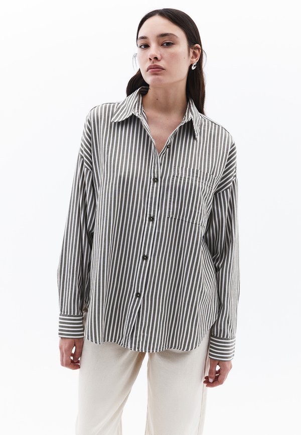 Hemdbluse - olive night stripe