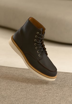 Selected Homme SLHTEO NEW MOC TOE BOOT - Gležnjarji z vezalkami - demitasse