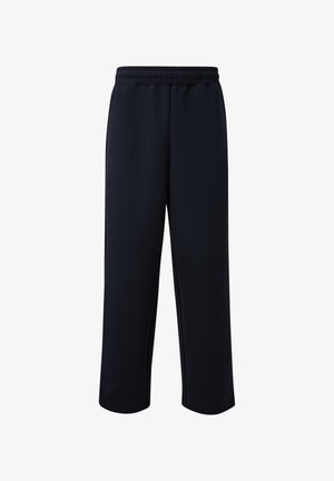 Schwarze Sweatpants mit elastischem Bund und geradem Bein auf weißem Hintergrund.