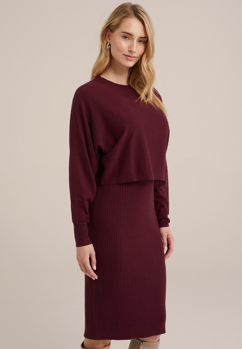 WE Fashion Abito in maglia - red