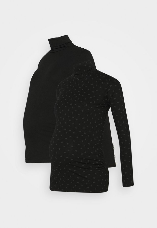 MATERNITY ROLL NECK 2 PACK - Long sleeved top - black