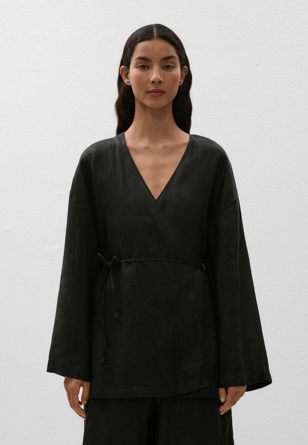 LINEN SIDE TIE KIMONO - Bluse