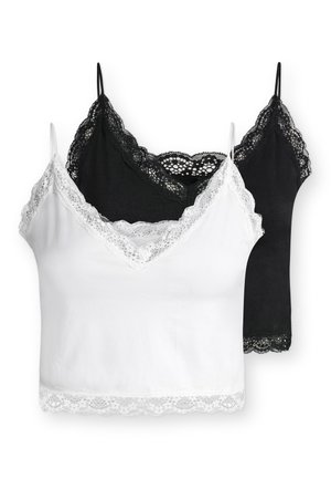 CARVICKY LACE S-L 2-PACK CROP TOP ACC - Hemd - black pack:black+white