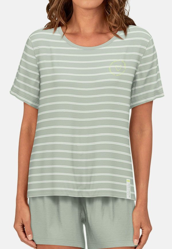 SET - Pyjama - grün hell ringel