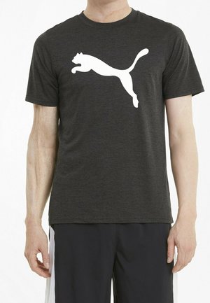 T-shirt con stampa - mottled dark grey