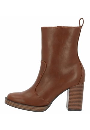 NELSON-INSEL - Enkellaarsjes met plateauzool - tan