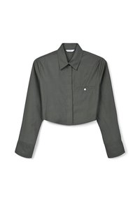 CROP TINTA UNITA - Camicia - verde militare chiaro