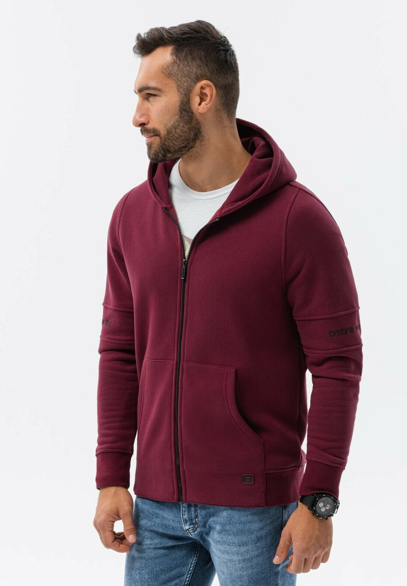 Ombre WITH PRINTS  - Sudadera con cremallera - burgundy