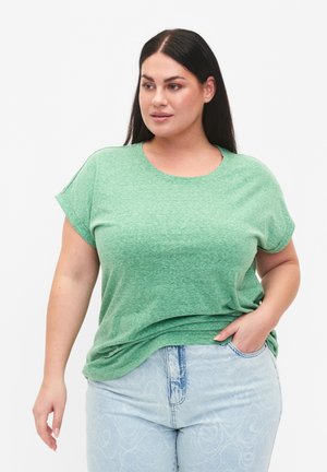 WITH SHORT SLEEVES - T-shirts basic - jolly green mél