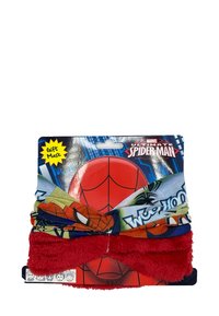 Marvel Spider-Man cadeau masker met kleurrijke stof met Spider-Man graphics, zachte rode vachttextuur en een bandvorm voor verstelbare pasvorm.