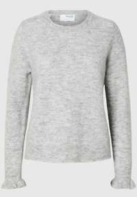 SLFLULU FRILL CUFF O NECK - Trui - light grey melange