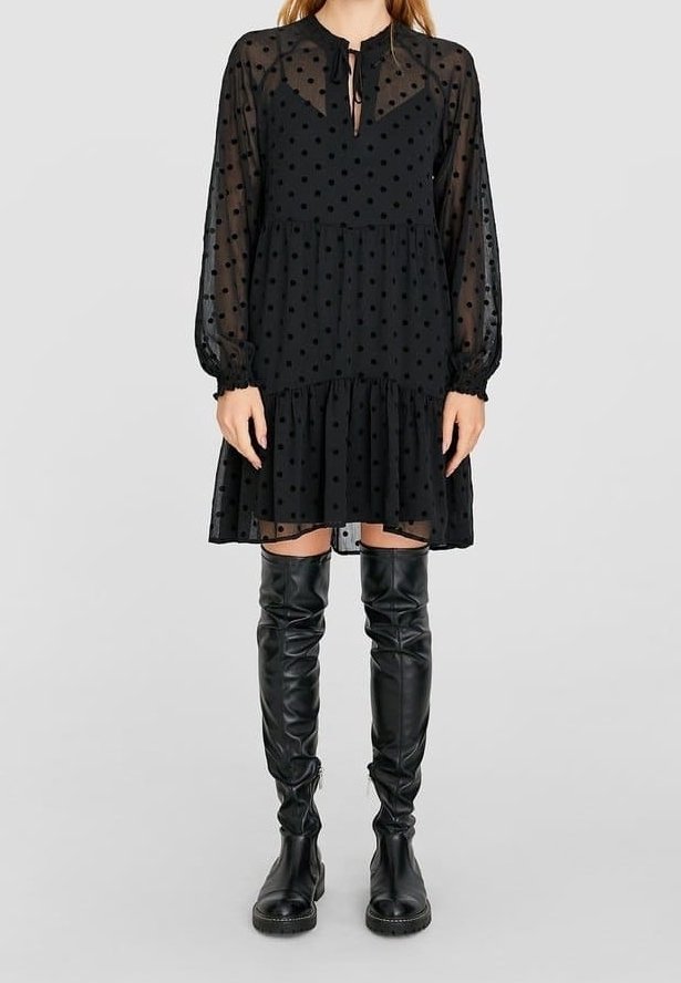 stradivarius leather dress Day - black COTTONGG