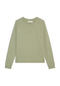 Světle zelená mikina, směs bavlny, dlouhé rukávy, kulatý výstřih, žebrované manžety a lem, minimalistický design s malým logem na přední straně.