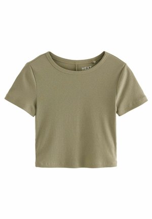 Next SLIM FIT SHORT SLEEVE CREW NECK   - T-shirt basique - khaki green