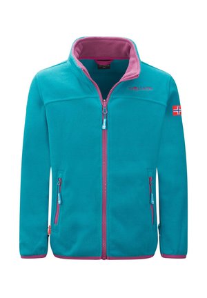 TROLLKIDS, GIRLS OPPDAL JACKET XT - Fleece jacket - dark turquoise/bright berry
