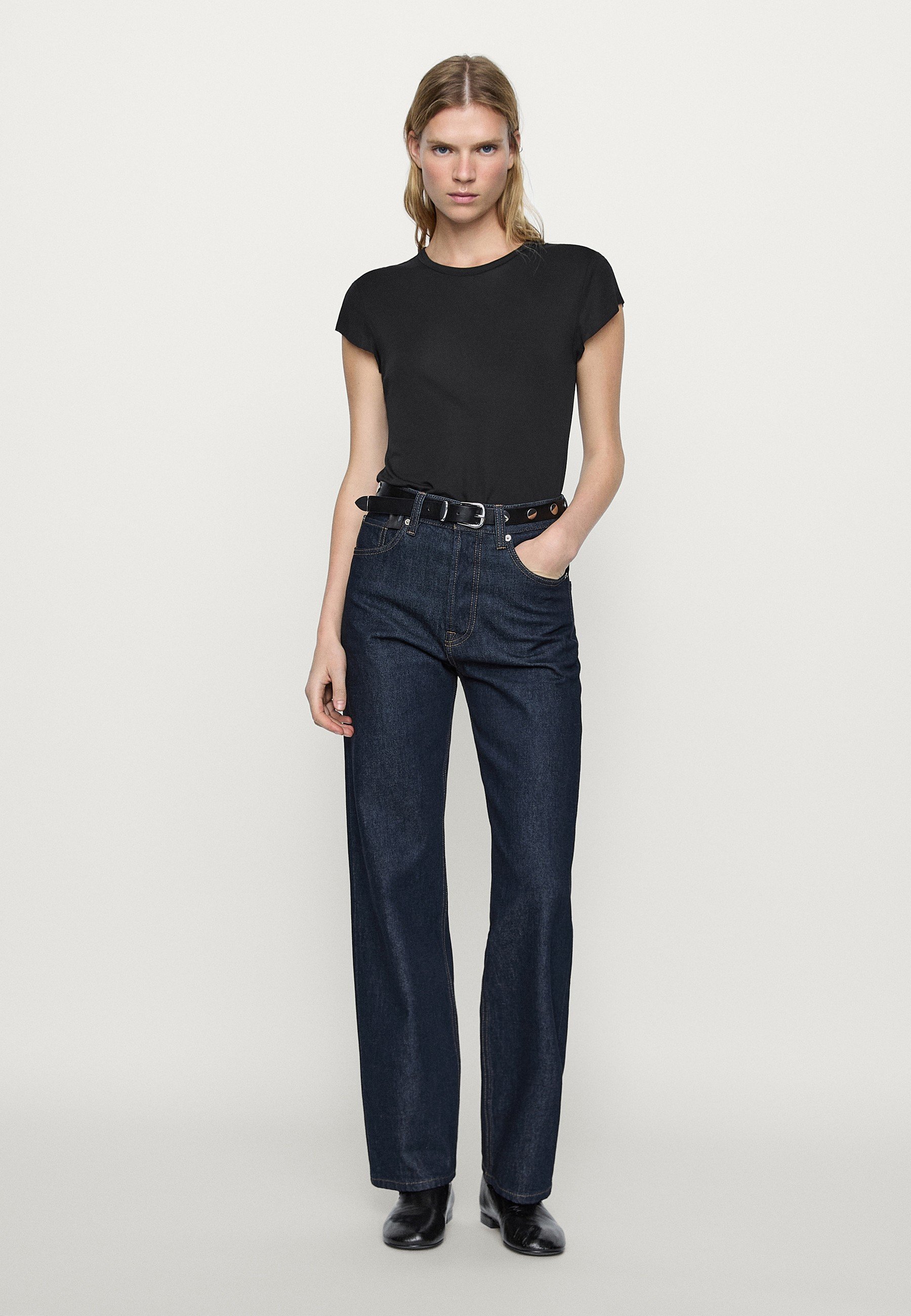 Massimo Dutti - Jeansy Straight Leg/granatowy melanż