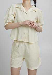 ICHI Button-down blouse - light yellow