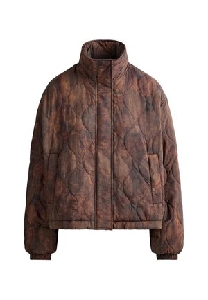 OYSHO, PRINTED FELLEX® AEROGEL SHORT PADDED JACKET - Winterjas - russet mocha