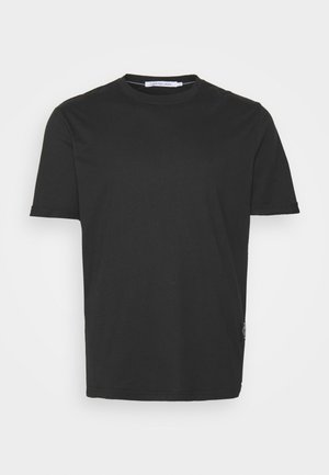 BADGE TURN UP SLEEVE - T-shirt basic - black