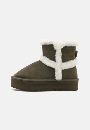 LEATHER - Platform bokacsizmák - khaki