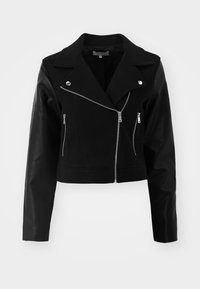 EMMA MIX BIKER JACKET - Chaqueta de cuero sintético - black
