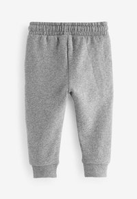 Grau Sweatpants aus strukturiertem Stoff, mit elastischem Bund und enganliegenden Bündchen; entworfen für Komfort und lässiges Tragen.
