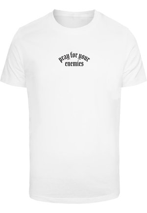 Mister Tee, PRAY FOR YOUR ENEMIES TEE - Nyomott mintás póló - white