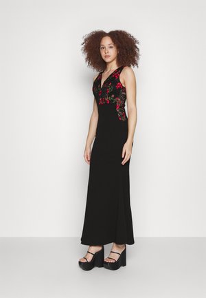 WAL G. EMBROIDERED LACE MAXI - Cocktail φόρεμα / Φόρεμα για πάρτι - black/red