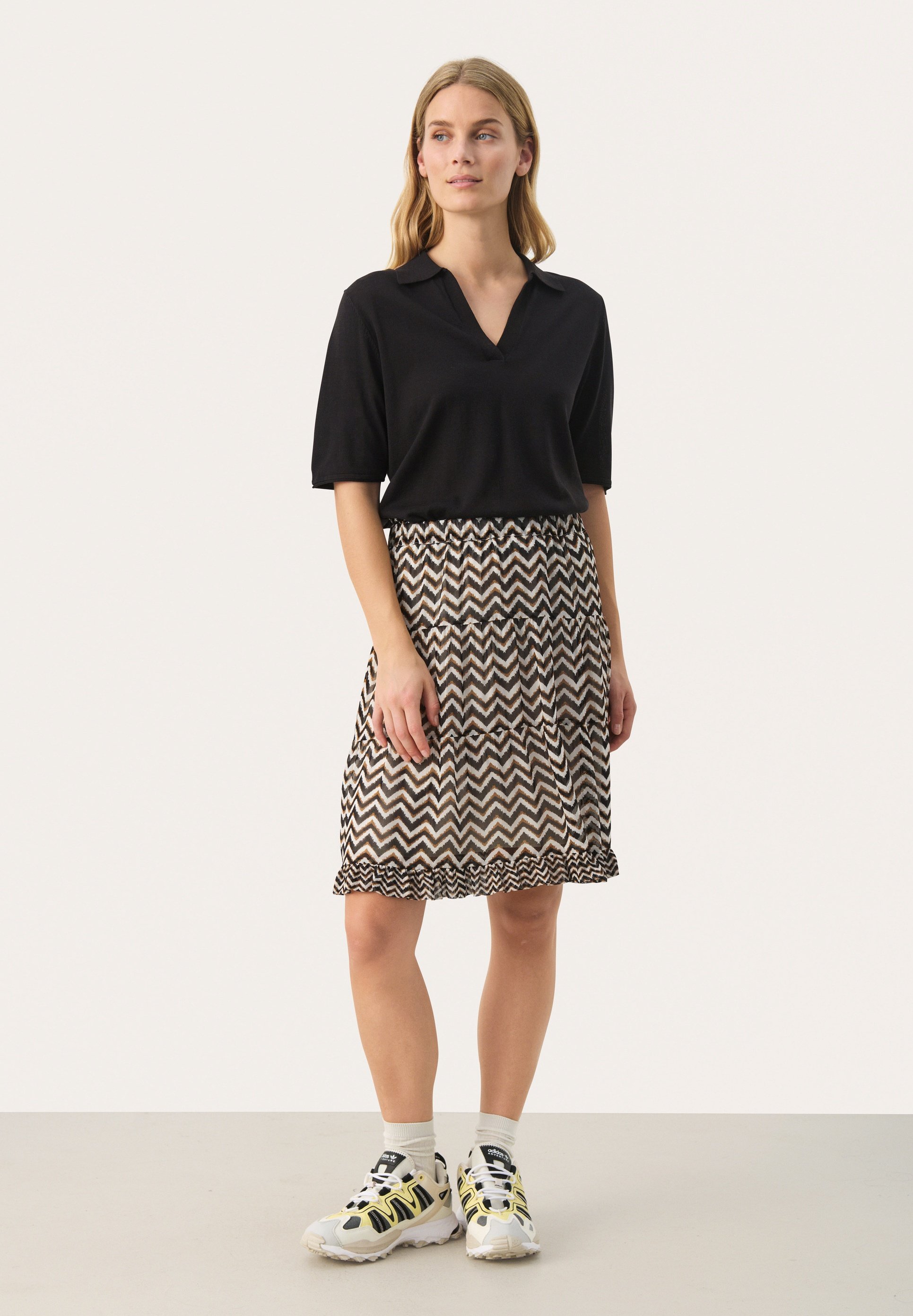 Part Two JOELLEPW SK - A-line skirt - black zig zag print