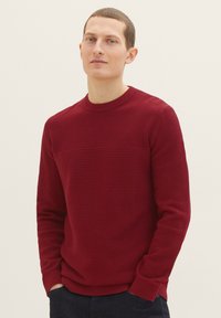 TOM TAILOR Striktrøje - dunkelrot